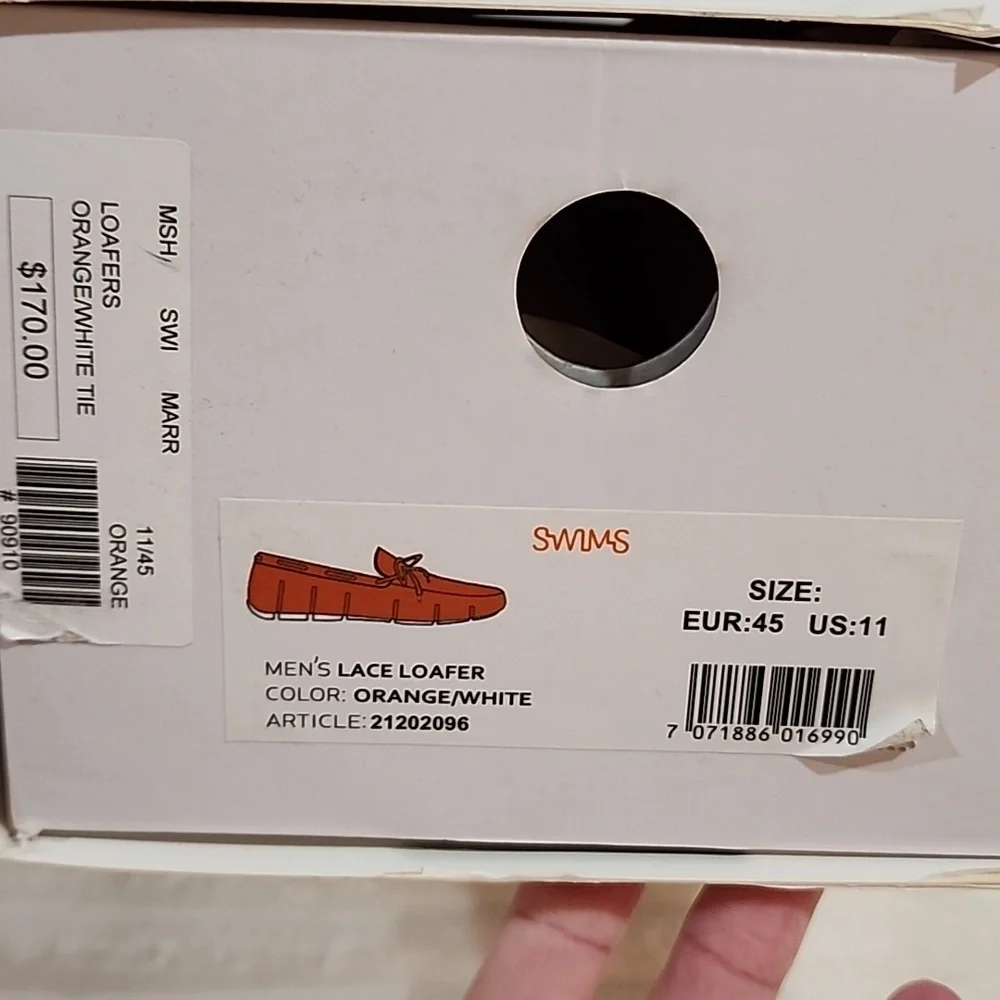 SWIMS Lace Loafers in Orange/White, Men's Size 11